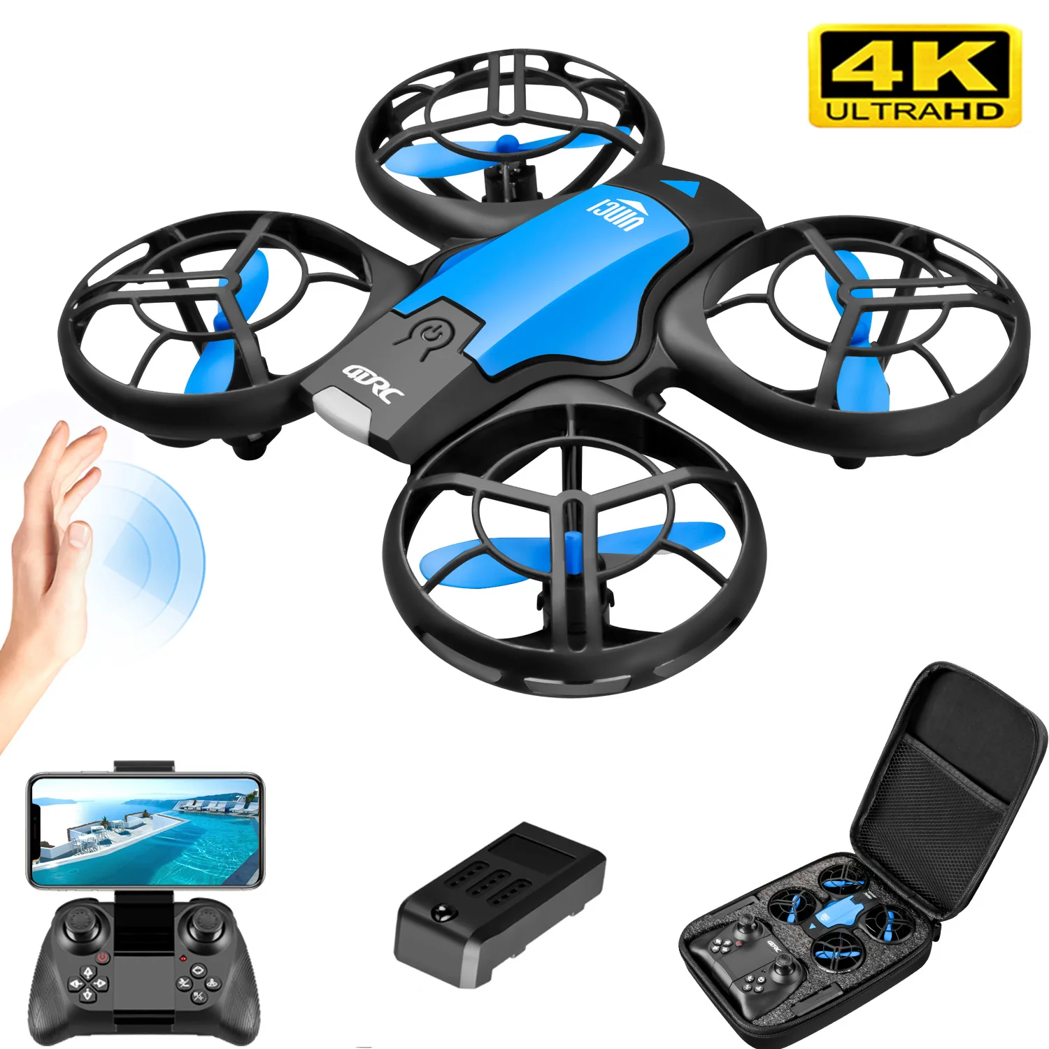 Drone Battery Case - V8新型ミニドローン 4KプロフェッショナルHD 1080P広角カメラ WiFi FPV RCドローン